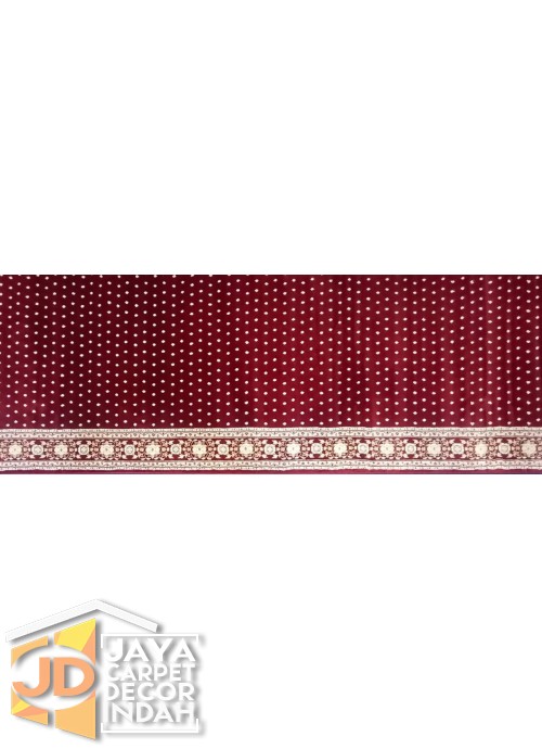 Karpet Sajadah Hekma Merah  Motif Bintik 120x600, 120x1200, 120x1800, 120x2400, 120x3000
